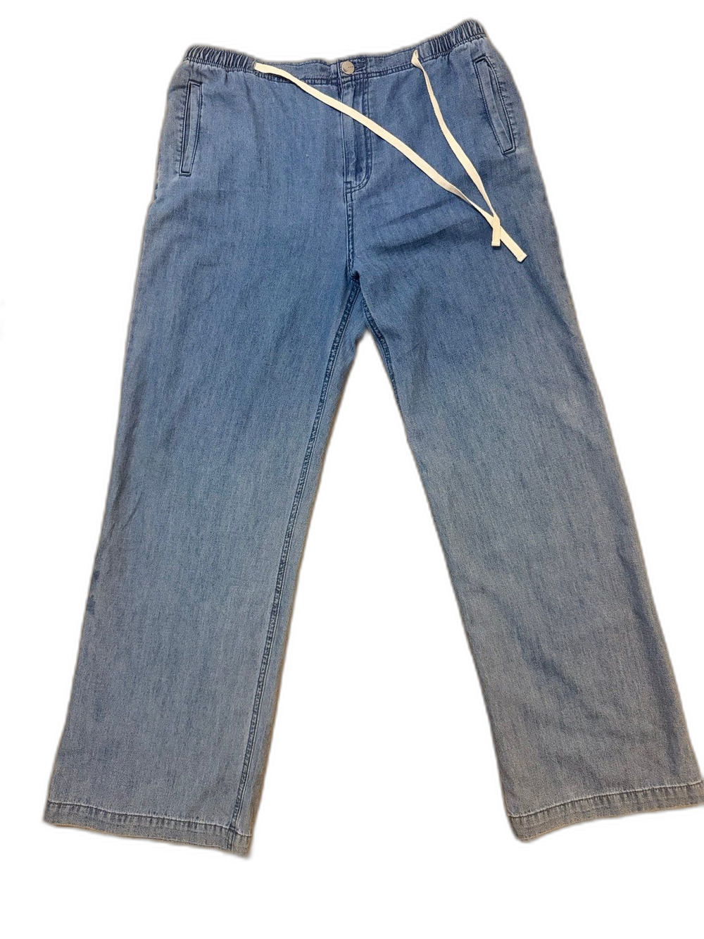 tgla 90's Y2K Retro Vintage Light Blue Drawstring Wide Leg Pants Size L
